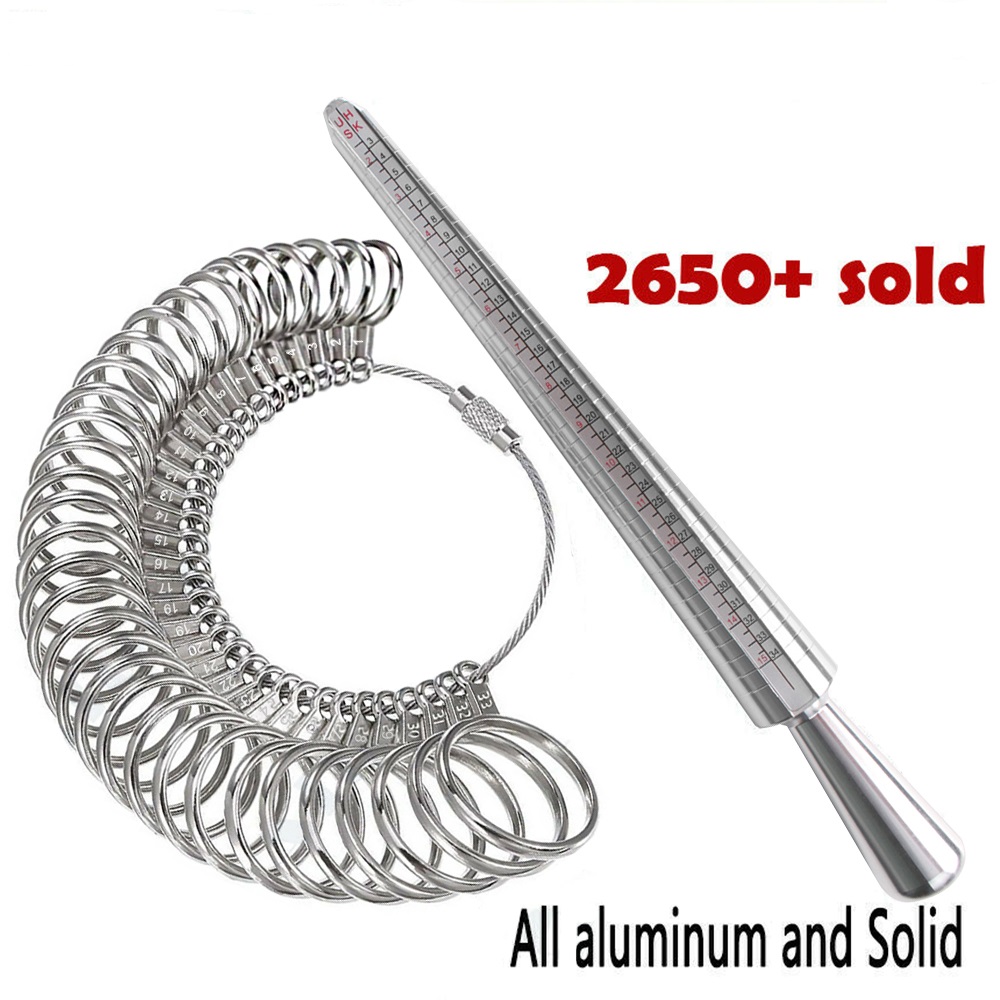 AIRKOUL Metal Ring Sizer Measuring Tool Mandrel Finger Ring Sizer Stick