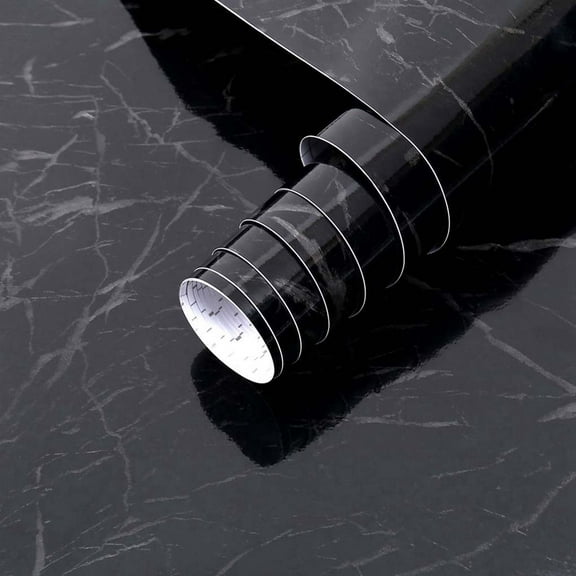 Arthome Black Marble, 11.8x100 Inches Peel and Stick Wallpaper, Marble Contact Paper, Self Adhesive, Easy to Clean, Vinyl Film for Furniture Countertop, Distressed Plank Grain Vintage Wall Covering