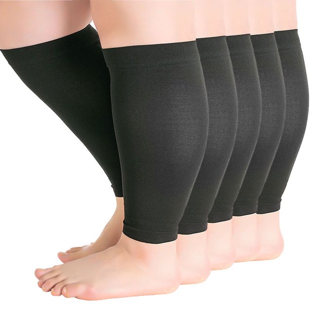 5 Pairs Wide Calf Compression Sleeves Women Men Plus Size Calf Leg