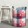 thumbnail image 5 of Goofa Heart Plaid Printed Circular Hamper,Laundry Basket with Handles,Storage Baskets Foldable,Large Capacity Laundry Hamper-Small, 5 of 8