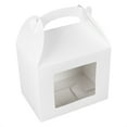 thumbnail image 3 of Restaurantware Gable Gift Boxes Pack of 100 Paper Treat Boxes 10 x 7 x 8 Inches With Window, Disposable White Containers, Greaseproof, Freezer-safe, For Weddings or Birthdays, 3 of 11