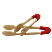 Le Chef Natural-colored Bamboo 12-inch Serving Tongs (Set of 2)