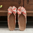 thumbnail image 2 of Mepaouo Women's Straw Mules Closed Toe Braided Summer Beach Flat Sandals Bow Slip on Walking Slides, 2 of 4