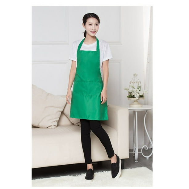 UPGRATOR Delantal Con Bolsillo Grande Verde Para Cocina Restaurante Halter Sin