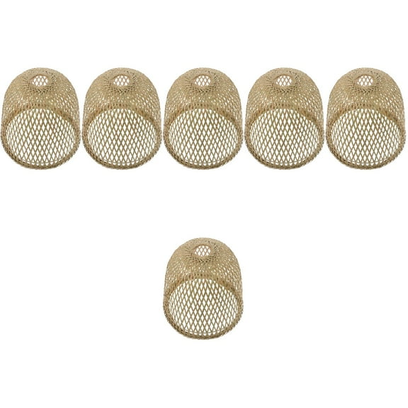 6 pcs Ceiling Lamp Cover Household Vintage Rattan Weaving Bamboo Lampshade