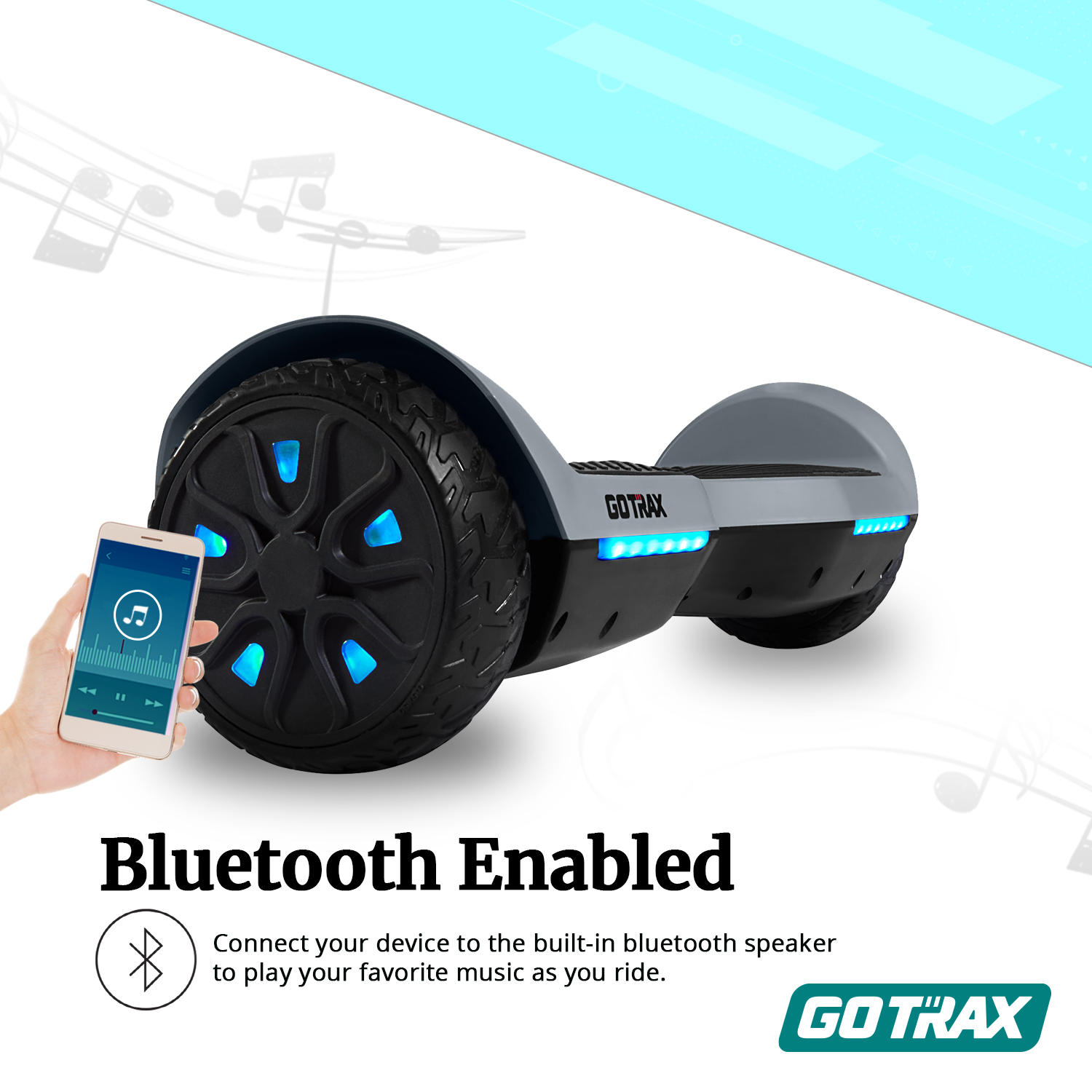 GOTRAX SRX A6 Hoverboard - 6.5 Hover Board w/Bluetooth Speakers & Self Balancing Mode - image 2 of 9