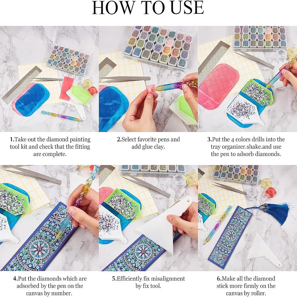 51pcs 5D DIY Painting Tools Diamond Embroidery Stitch Painting Kits with Diamond Storage Case for Painting Embroidery Accessories Supplies
