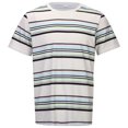 thumbnail image 2 of Dpytoraw Men's T Shirt With Fashionable Striped Print And Short Sleeves For Men V-Neck T-Shirts Men Light Blue XXL, 2 of 5