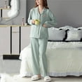 thumbnail image 4 of LYXSSBYX Pajamas for Women Four Seasons New Long Sleeve Loose Women's Cardigan Large Home Furnishing Set Pajamas Women, 4 of 8