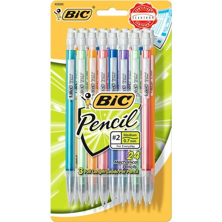 Bic Xtra-Sparkle Mechanical Pencil, Medium Point (0.7mm), #2 HB, 24 Count