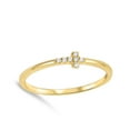 thumbnail image 4 of CHOOSE YOUR COLOR Gold-Tone White CZ Sideways Cross Ring .925 Sterling Silver Band Female Size 8, 4 of 4