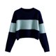thumbnail image 1 of Gibobby Suéter Divertido de Manga Larga con Cuello Rojoondo Camiseta corta informal de manga larga a para mujer (Azul, Unitalla), 1 of 5