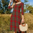 thumbnail image 4 of Royal Stewart Tartan Plaid Womens Summer Dress Tie Back A Line Flare Dress, 4 of 9