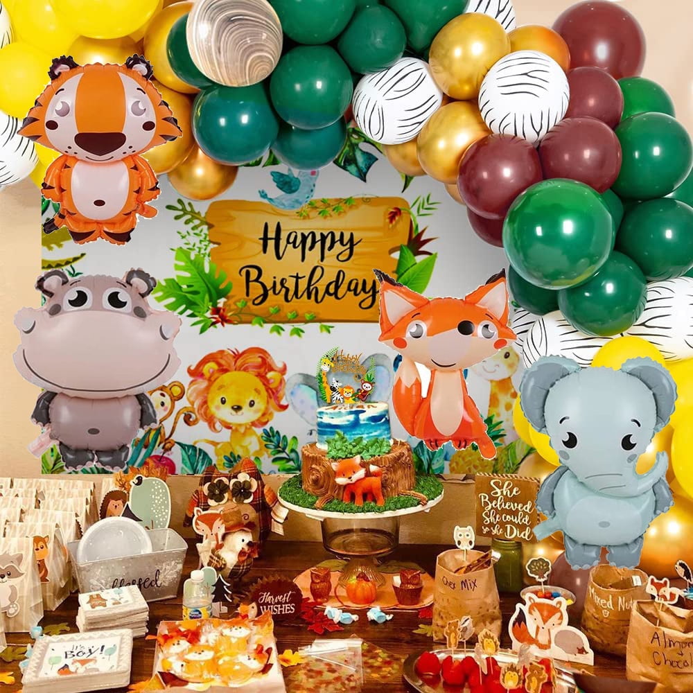 Details about   Kids Rabbit Squirrel Fox Sika Deer Cartoon Latex Balloon Birthday Party Decor Ef