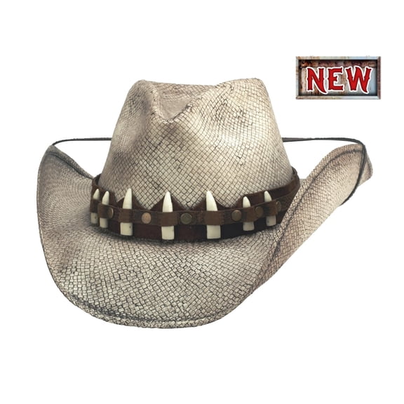 Generic Bullhide Fashion Straw Collection Strong Feelings Cowboy Hat in Size Small, Brown Distressed