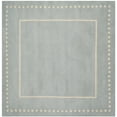 thumbnail image 2 of SAFAVIEH Bella Danita Plain Dotted Bordered Wool Area Rug, Light Blue/Ivory, 3' x 3' Square, 2 of 11