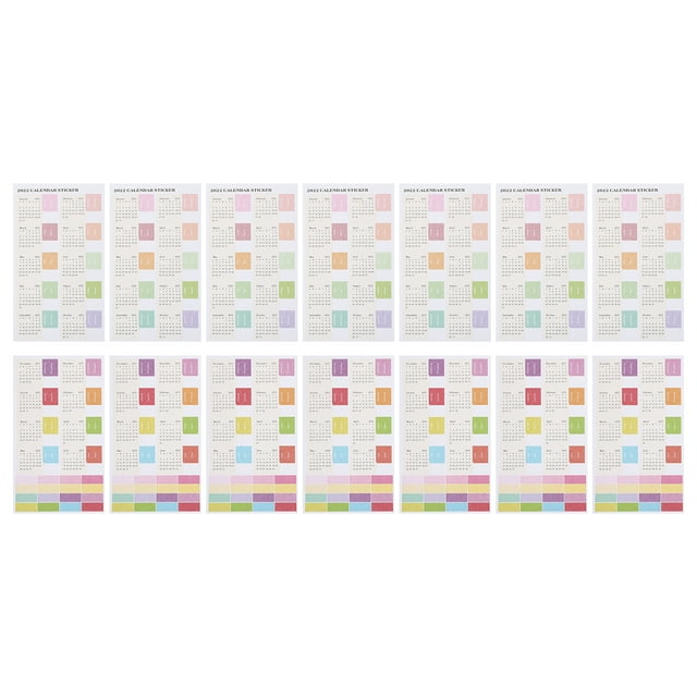 Weiweiguan 14Pcs Calendar Stickers Index Labels Stickers Diary Hand Account Classify Labels