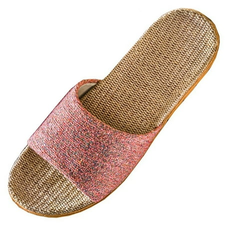 

shpwfbe slippers for women fashion comfortable ffloor cotton linen slip non-slip shoes slippers