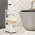 thumbnail image 4 of Bathroom Storage Shelf Freestanding 4 Tier Small Shelving Unit Organizer, White, 4 of 7