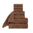 thumbnail image 2 of BNM Zero Twist Cotton Waffle Border 8 Piece Towel Set, Chocolate, 2 of 12