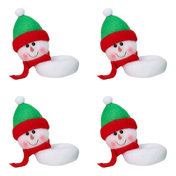 Copa de vino Navidad decoración de mesa Santa barba larga cubierta bolsa (muñeco de nieve)