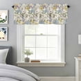 thumbnail image 5 of Blue Hydrangea Window Valance for Kitchen, Watercolor Spring Yellow Floral Green Leaf Linen Texture Rod Pocket Short Curtain for Small Windows, Light Filtering Decorative Valance, 54 x 18 Inch, 5 of 9