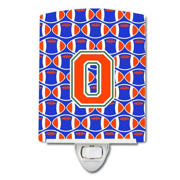 Letter O Football Green, Blue and Orange Ceramic Night Light