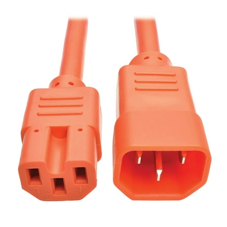 Tripp Lite Heavy-duty 6ft Heavy Duty Extension Cord 15a 14 Awg C14 C15 Orange 6' - Cable - Iec 60320 C14 To Iec 60320 C15 - 250 V - 15 A - 6 Ft - Mlded - Orange