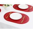 thumbnail image 6 of Unique Bargains Faux Leather Placemats for Kitchen Washable Table Placemats 6pk Black Red, 6 of 7