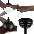 thumbnail image 5 of JONATHAN Y Sully 52" 1-Light Contemporary Industrial Iron/Plastic Mobile-App/Remote-Controlled 6-Speed Propeller Integrated LED Ceiling Fan, Neutral Brown Wood Finish/White, 5 of 8