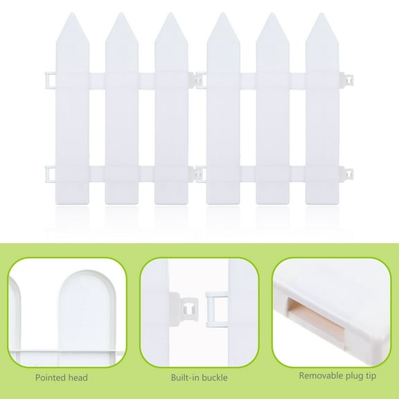 PAMINGONO Landscape Fence Fence Plastic White Garden Enhancement Outdoor Garden 8pcs