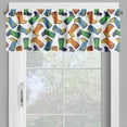 thumbnail image 2 of Ambesonne Cartoon Valance Pack of 2, Rain Boots Autumnal Art, 54"X18", Marigold Sky Blue, 2 of 5
