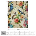 thumbnail image 4 of JEUXUS Watercolor Birds Throw Blanket Gifts for Girls, Vintage Beige Cardinals Hummingbirds Soft Cozy Plush Flannel Blanket for Kids Bedroom,  Birds Fluffy Blanket for Women Couch Bed Sofa, 4 of 6