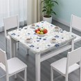 thumbnail image 3 of White Daisy Flower Pattern Square Fitted Tablecloth with Elastic Edge,Square Table Cover,Washable Elastic Table Cover for Home Kitchen Party Decor 36"x36", 3 of 6