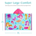 thumbnail image 3 of Joyfy Kids Hooded Beach Towel Poncho for Boys Girls Ages 3-10, 30"x50" Oversized Quick Dry Microfiber Mermaid Bath Towel for Pool, Super Absorbent Lightweight with Storage Bag, 3 of 7