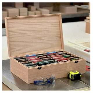 Wooden Trading Card Deck Box | Includes 20 Removable Dividers | Fits up to  1875 Sleeved Cards | Handmade (Box Shown in Oak)