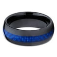 thumbnail image 2 of Ceramic Wedding Band Blue Carbon Fiber Ceramic Wedding Ring 8mm Ring Men Women Dome Comfort Fit, 2 of 3