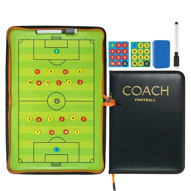 Soccer Coaching Board, FantasyDay Portable Magnetic Football Coach Tactics Clipboard Futsal Tactical Strategy Blackboard - Sport Gift Training Assistant Equipment KIt with Player Markers, Pen, Eraser