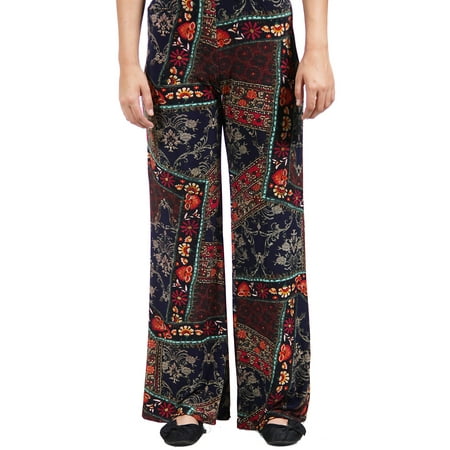 Women's Abstract Quilt Floral Printed Palazzo Pants - Walmart.com
