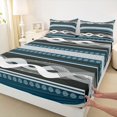 thumbnail image 3 of Feelyou Contemporary Art Lines Bed Sheets, Green Stripes Abstract King Sheets, Teens Adult Men Women Sheet Set, Super Cozy Room Decor, 4pcs, 3 of 7