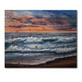 thumbnail image 3 of Designart 'The Blue Ocean In Sunset Evening II' Nautical & Coastal Print on Natural Pine Wood, 3 of 5