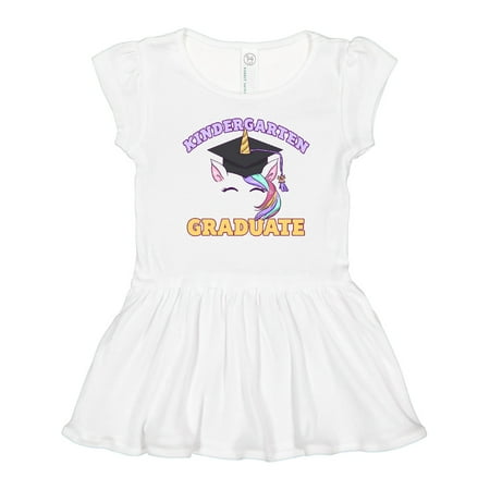 

Inktastic Kindergarten Graduate Unicorn with Graduation Cap Gift Toddler Girl Dress