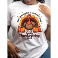 thumbnail image 1 of Women's Casual T-Shirt with Cartoon Turkey Print, Round Neck, Regular Length, Family Thanksgivin Graphic Tee Tee For Adult, Men, Women, Teen, Teenager, Adolescent, Youth, 1 of 6