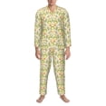 thumbnail image 3 of Fotbe Frogs And Botanical Pijama de Hombre con Estampado de Manga Larga, Conjunto de 2 Piezas, Ropa de Dormir Suave y Cómoda con Bolsillos-Small, 3 of 7