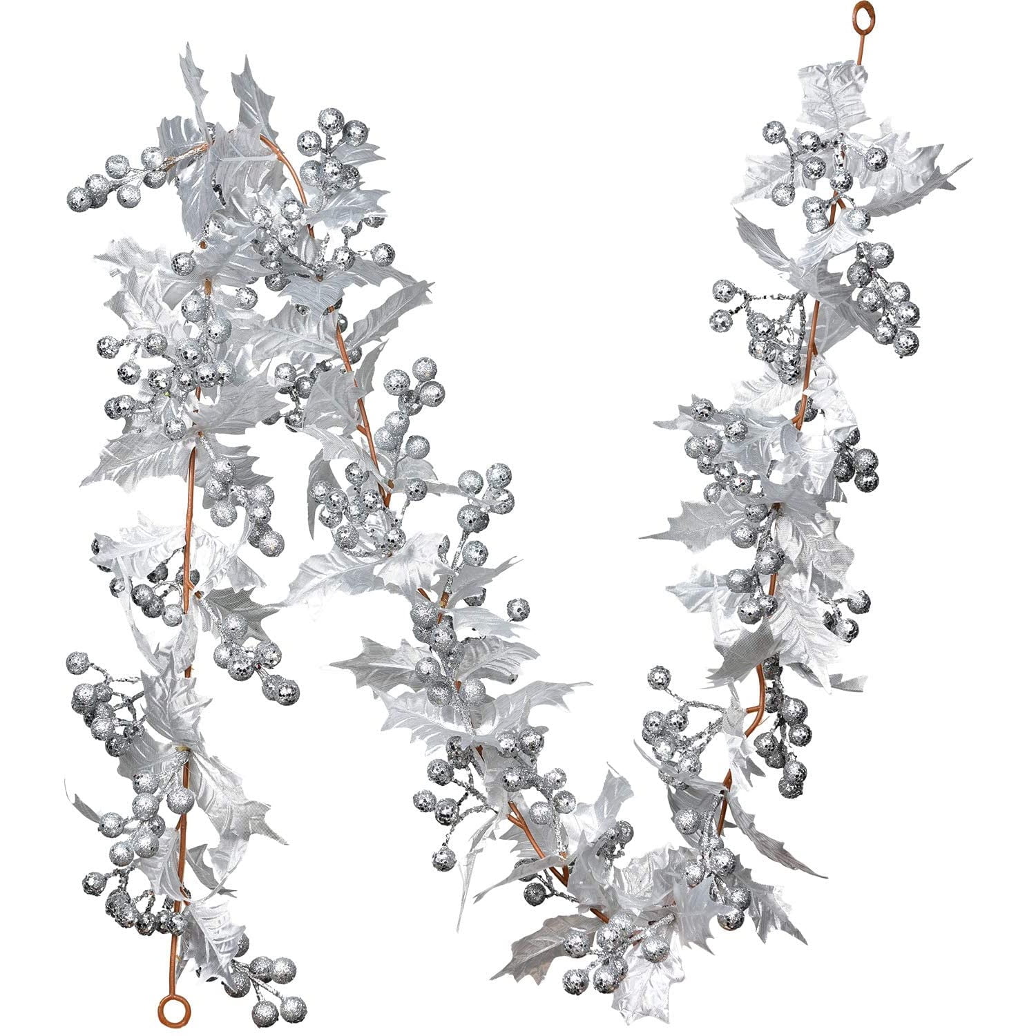 Longrv 6' Artificial Christmas Gold Berry Garland for Xmas Home Fireplace Indoor Decor