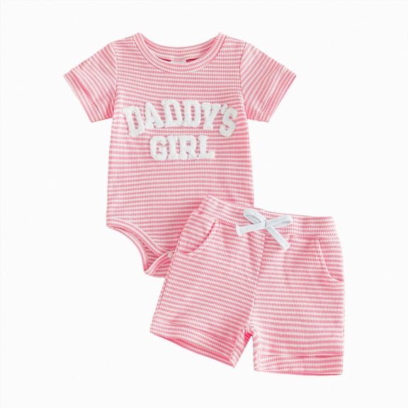 CAUYDY Baby Girls Bodysuit Preemie Girl Short Sleeve Clothing Set Toddler Fall Winter Romper Infant Outfit 0 3 6 9 Months 1T 2T Sizes 0-3 Months,Pink