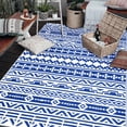 thumbnail image 5 of BERTHMEER Blue and White 6x9 ft Outdoor Area Rugs Plastic Straw Rugs for Patios Clearance,Reversible Waterproof Mats for Deck,Camping,Beach,Picnic,Porch,Garden and Balcony, 5 of 6