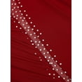thumbnail image 7 of Lejafay Womens Rhinestones Lyrical Dance Dress Irregular Mesh Flowy Figure Skating Dress Modern Burgundy XXL, 7 of 7