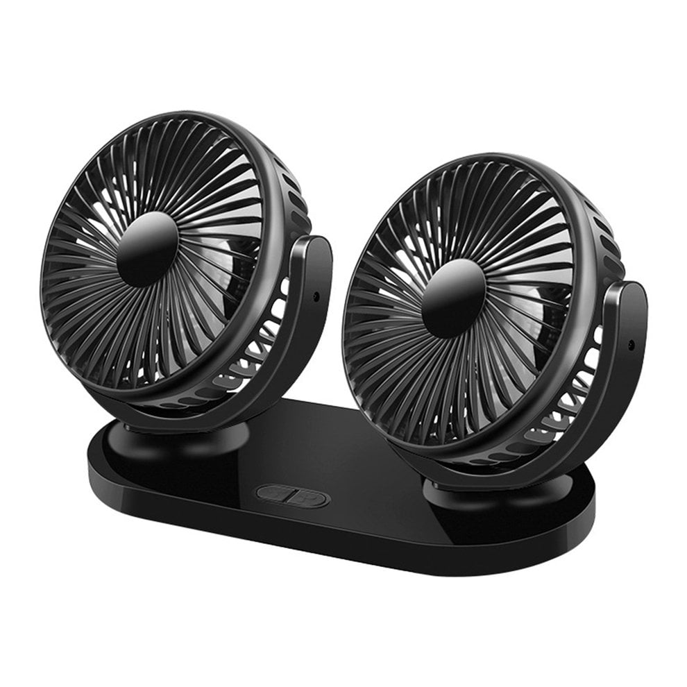 Car Fan 2024 New Portable Folding Fan 12V/24V Dual Head Brushless Motor 360 Rotation Strong Wind Air Circulation Fan For Sedan Suv Rv Truck Cruise Home Office Desktop White Usb Plug White Usb Plug