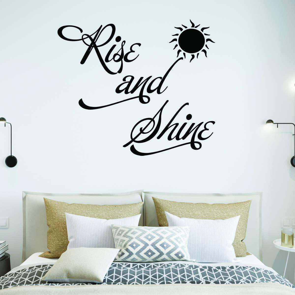 Vwaq Rise And Shine Bedroom Quotes Wall Decal Walmart Com Walmart Com